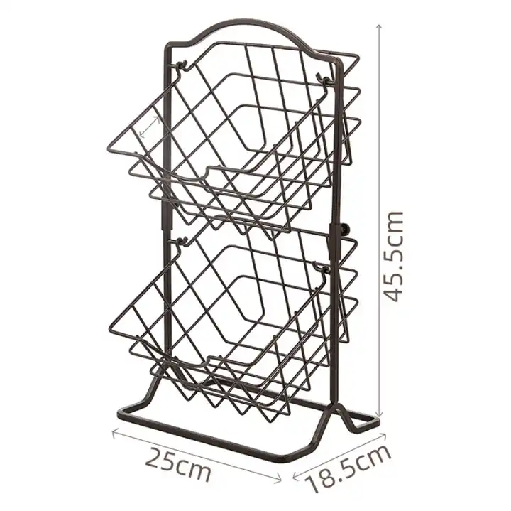 Hot Selling Multi-layer Detachable Floor Vegetable Storage Basket Household Storage Rack Metal Wire Fruit Display Basket VL-0446