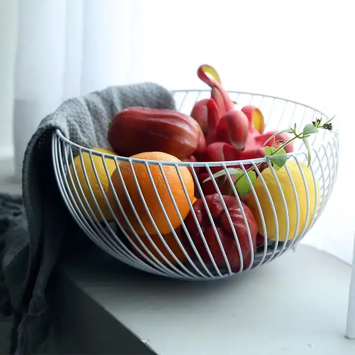 Wire Fruit Basket Black- Counter top Fruit Basket - Decorative Fruit Bowl Centerpiece Display Stand VL-0440