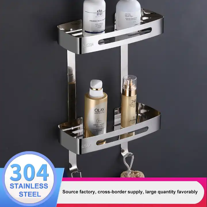 Bathroom wall rack 304 Stainless Steel storage rack no punching bathroom storage rack bathroom accessories VL-0145