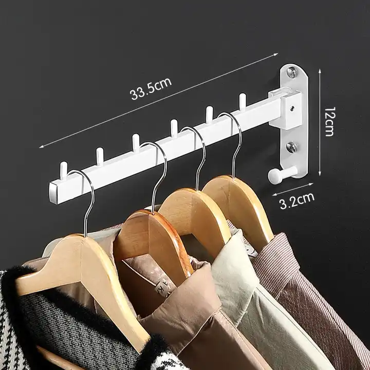 Folding Clothes Jeans Coat Hanger Drying Rack For Laundry Room Closet Storage Organization Retractable Clothes Rack VL-0071