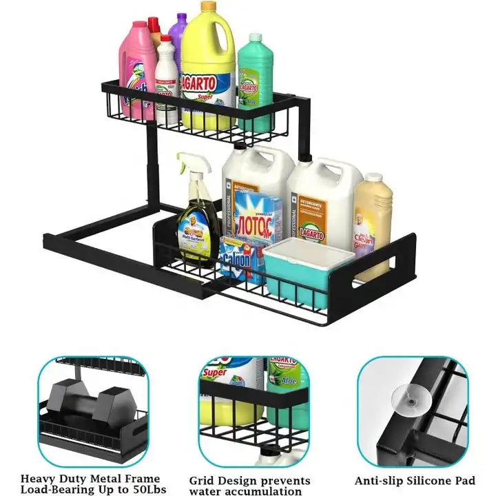 L Shaped Rack Shelf Multi Purpose Under Sink Organizers Kitchen Accessories Organizer VL-0260