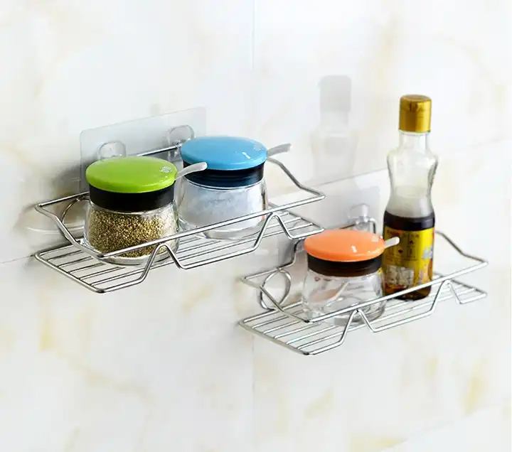 Adhesive Bathroom Shelf Bathroom Storage Organizer Rustproof Storage Basket for Shampoo Bottle VL-0202