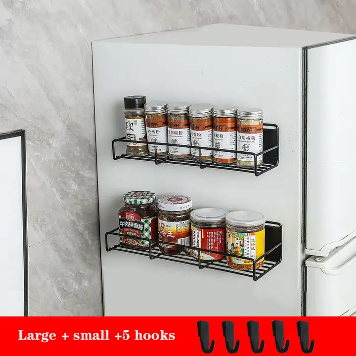 Two-piece refrigerator storage organizer strong magnetic spice rack VL-0060