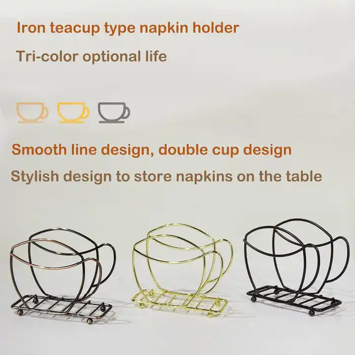 Vertical Napkin Holder Coffee Shop Dining Table Tea Cup Shaped Napkin Holder VL-0338