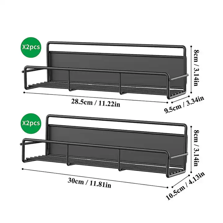 Two-piece refrigerator storage organizer strong magnetic spice rack VL-0060