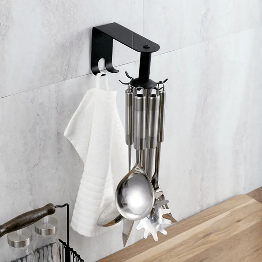 Rotating hook No-Punching Stainless Steel Multifunctional Wall Mounted Rack for Bathroom Kitchen Free Installation VL-0091