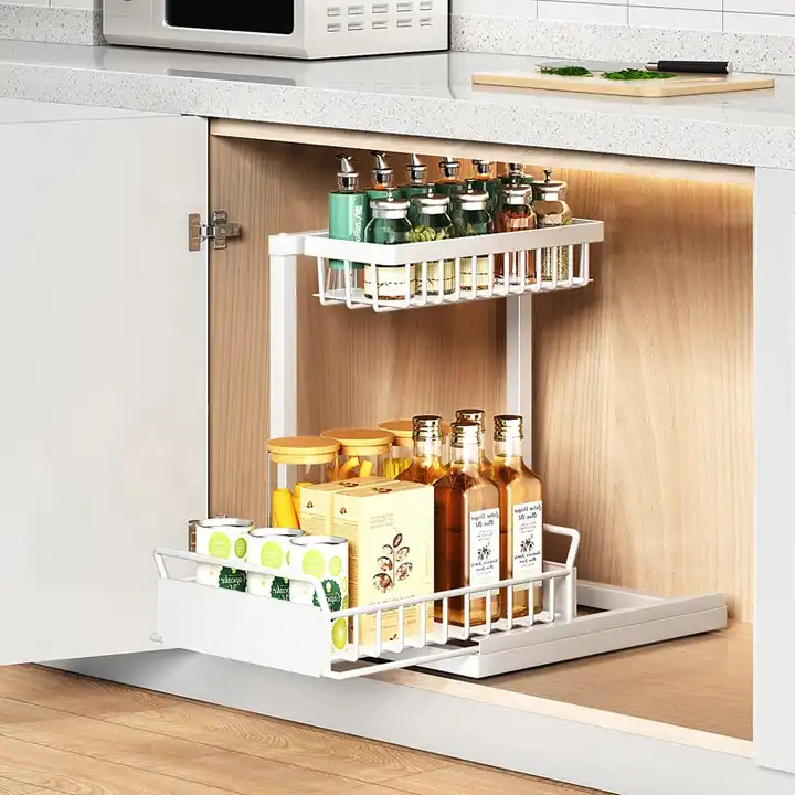 L Shaped Rack Shelf Multi Purpose Under Sink Organizers Kitchen Accessories Organizer VL-0260