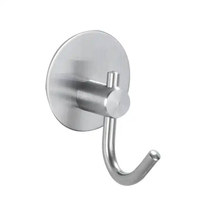 Round Self Adhesive Clothes Holder No Drilling Hooks Wall Mount Towel Stainless Steel Hanger VL-0030