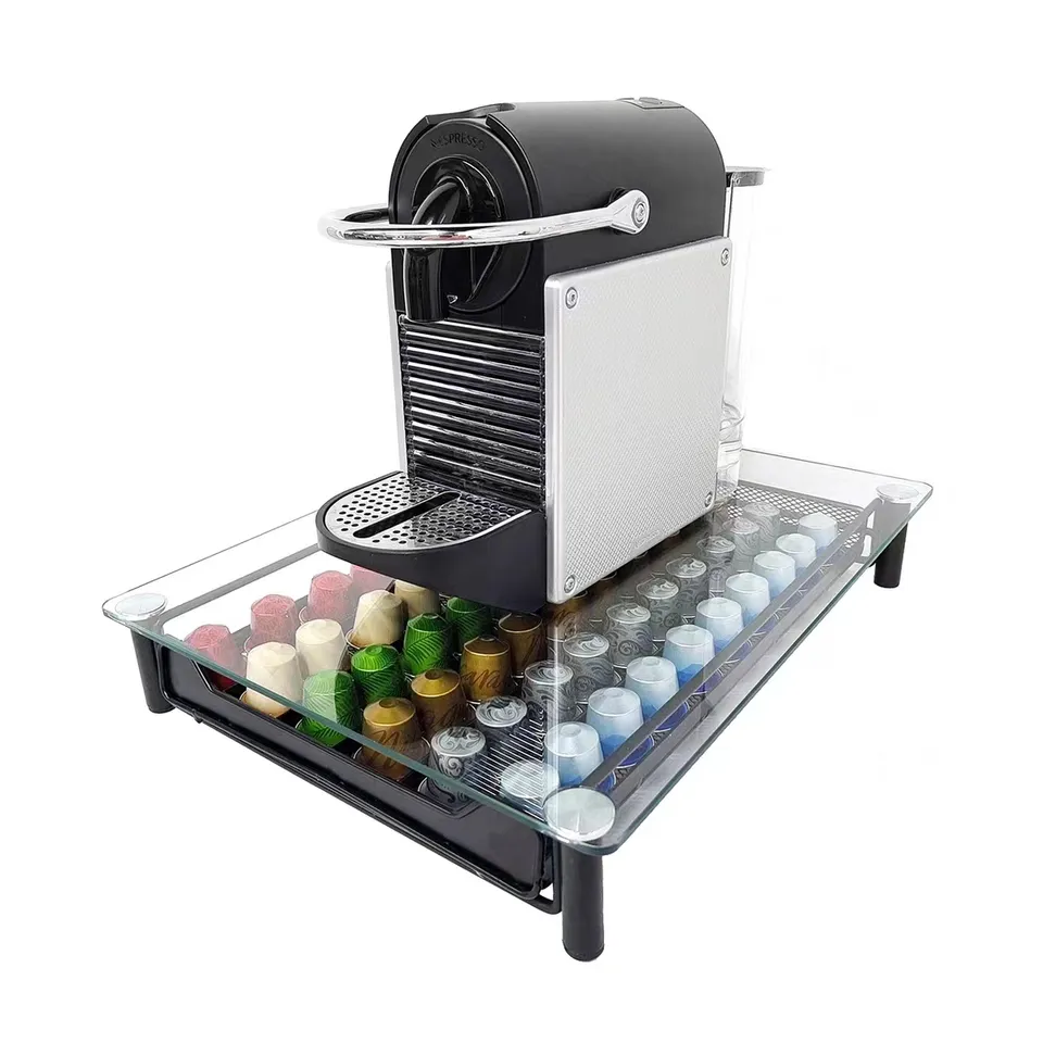 Coffee Pod Holder Storage Drawer Compatible with Nespresso Coffee Pods 60pcs Kitchen Organizer Cast Iron VL-0100