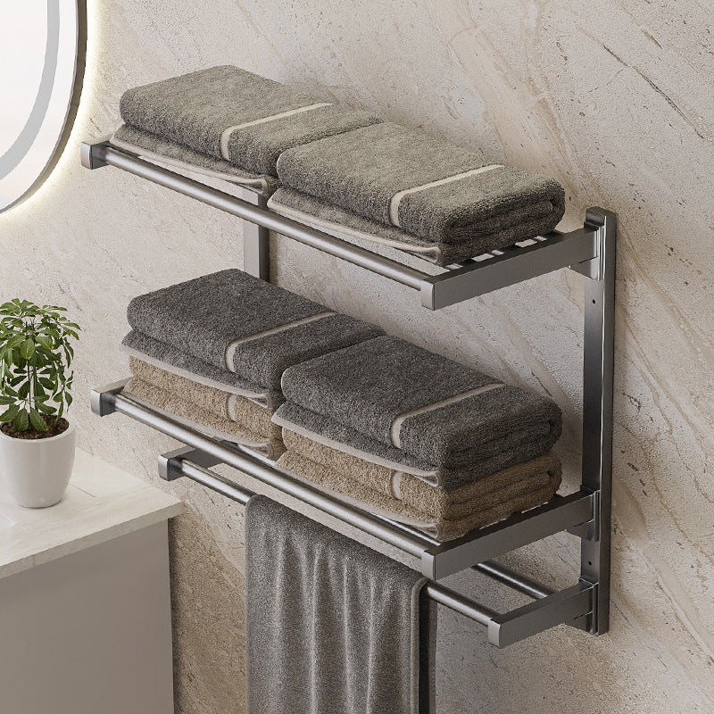 wholesale bathroom towel rack modern Black wall mounted towel rack towel rack bathroom accessory VL-0142