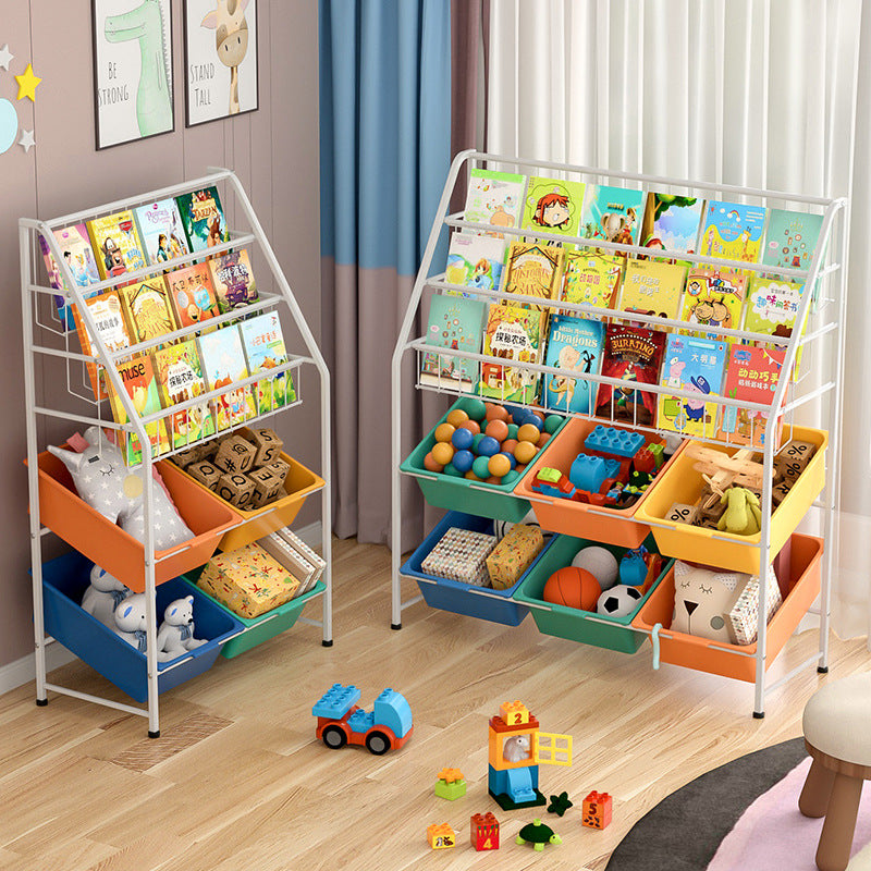 Multifunctional Kids' Cabinets Carbon Steel Children Storage Holders & Racks for Living Room Bedroom Include Colorful Boxes VL-0244