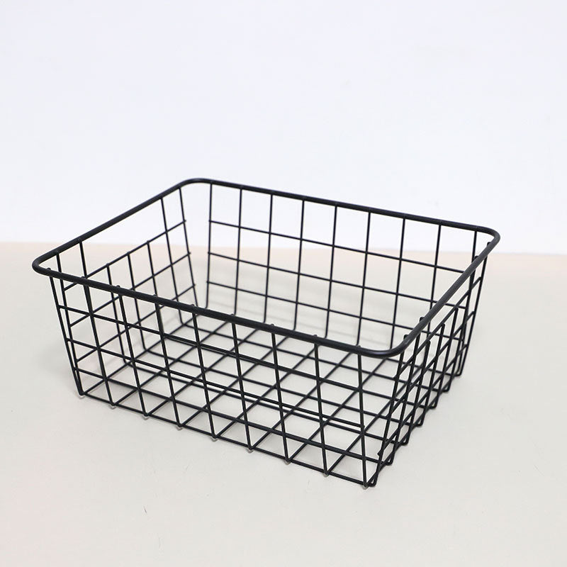 Wire Baskets Flat Modern Metal Bathroom Storage Organizer Bins Metal Basket with Handles VL-0477