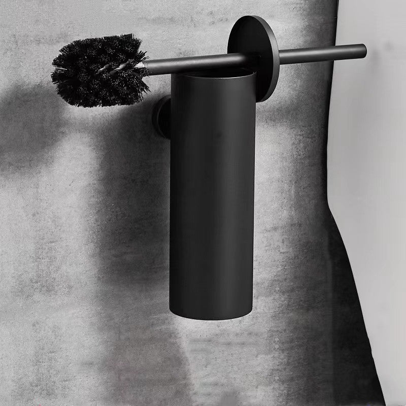 High quality round 304 stainless steel brushed nickel wall mounted metal toilet brush holder full set bathroom accessories VL-0047