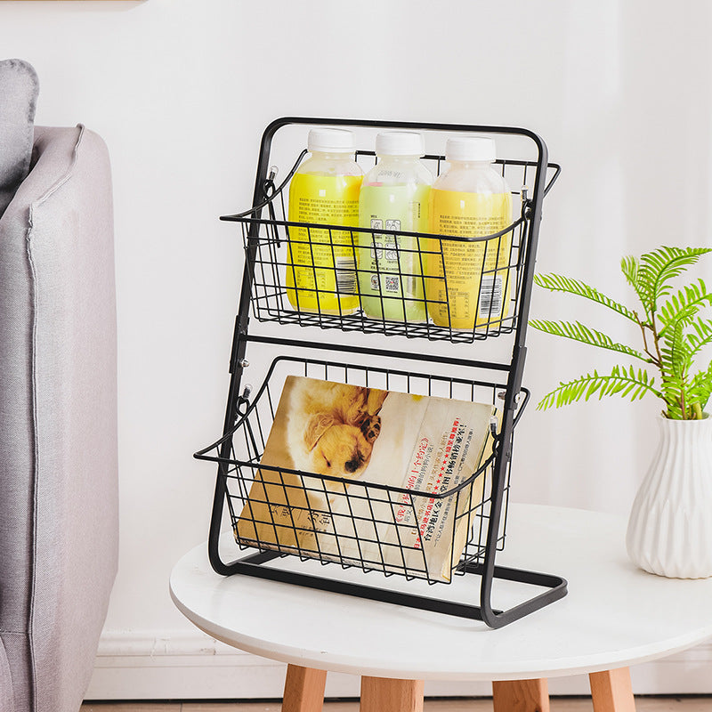 Kitchen Countertop Organizer Detachable Storage Rack Wire Mesh Holder Bowl Fruit Basket VL-0519