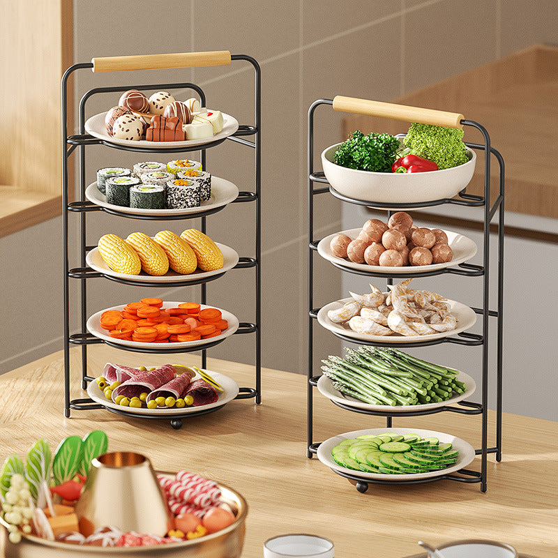 Kitchen Serving preparation plate rack vegetable display shelves VL-0249