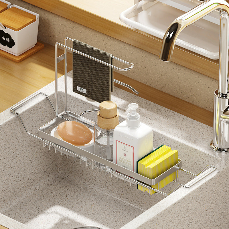 Dish Drying Rack Over the Sink Adjustable Pull down Sponge Dish Dryer Rack for Cutlery VL-0277