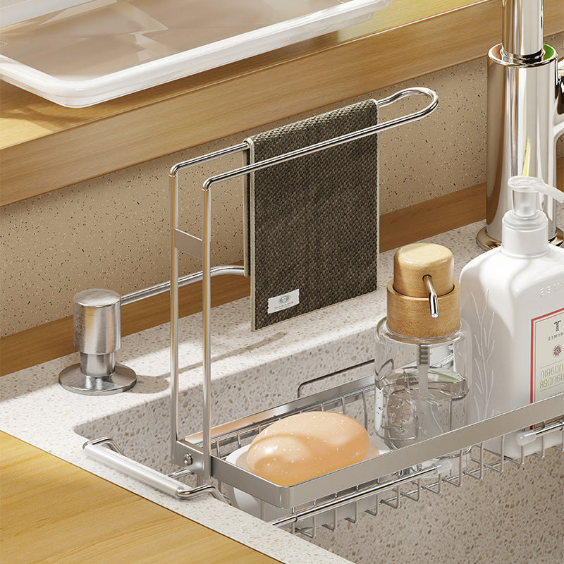 Dish Drying Rack Over the Sink Adjustable Pull down Sponge Dish Dryer Rack for Cutlery VL-0277