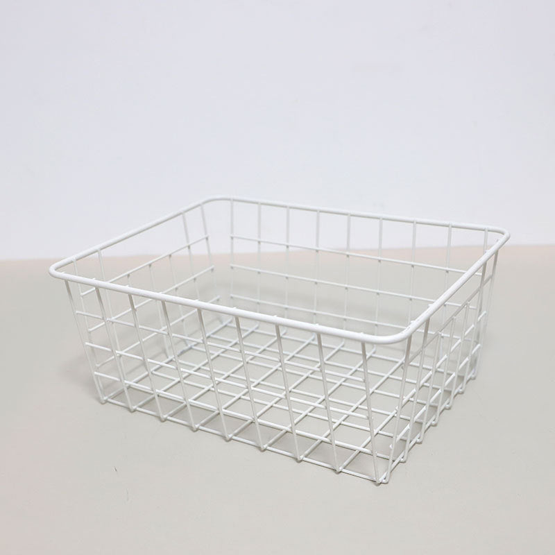 Wire Baskets Flat Modern Metal Bathroom Storage Organizer Bins Metal Basket with Handles VL-0477