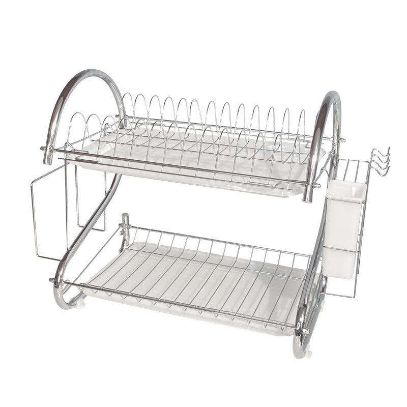 Large Capacity Multifunction Three Layers Kitchen Organizer Dish Drainer Plate Rack For Kitchen VL-0309