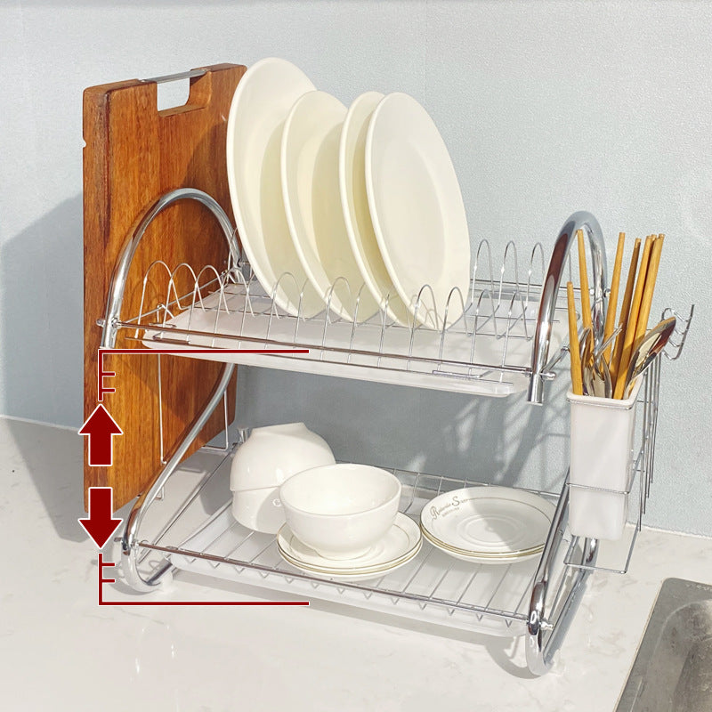 Large Capacity Multifunction Three Layers Kitchen Organizer Dish Drainer Plate Rack For Kitchen VL-0309