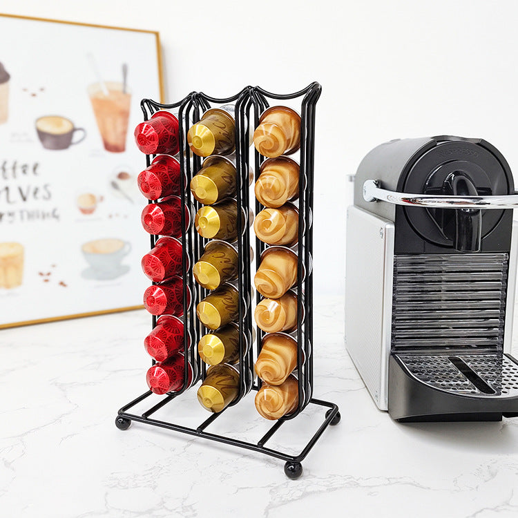 Nespresso coffee pod storage side mount Table top vertical coffee box storage rack 42 capsules pods VL-0108