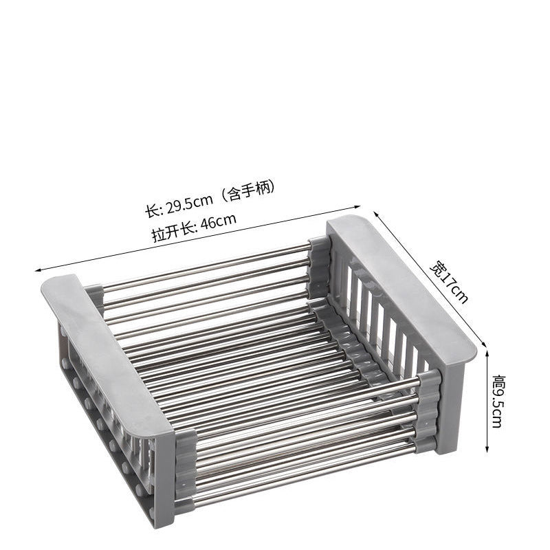 Adjustable Kitchen drain rack Stainless Steel Dish Drainer Kitchen Sink Dish Drying Rack VL-0081