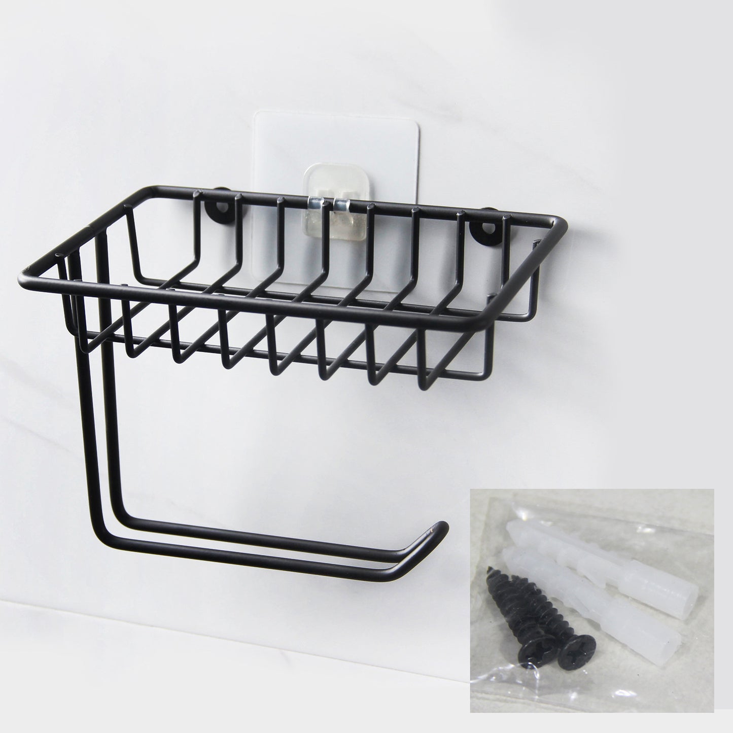 Bathroom Matte Black washroom Paper storage Wall Mount Toilet Paper Holder Toilet Paper Roll Holder VL-0446