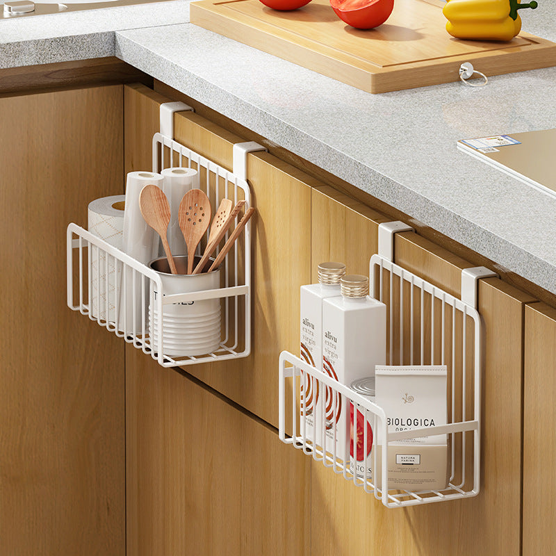 Kitchen Cabinet Inner and Outer Sides Wall-Mounted Seasoning Hanging Storage Rack Basket VL-0268