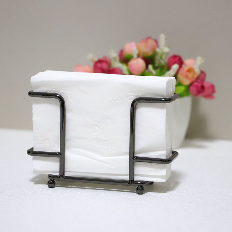 Nordic Vertical Iron Paper Towel Rack Square Napkin Holder Restaurant Hotel Metal Desktop Board Paper Storage Rack VL-0455