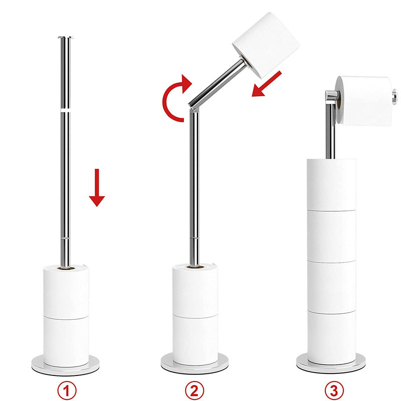 Toilet Paper Holder Stand Free Standing Toilet Paper Holder with Shelf and Storage Toilet Paper Storage rack VL-0172