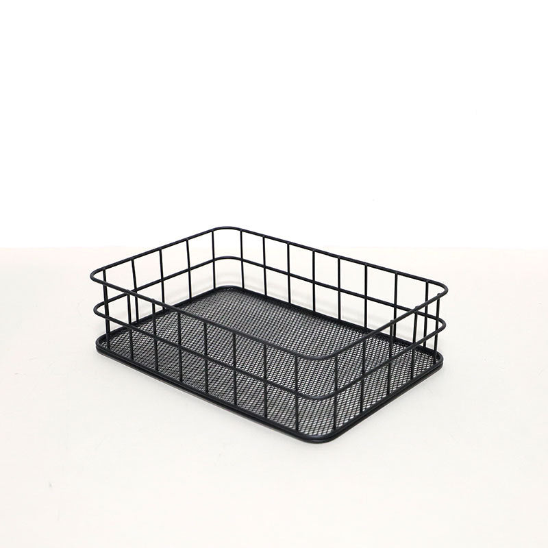 Custom Iron Storage Basket Stand For Home Office Metal Storage Organizer Basket VL-0476