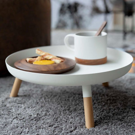 Home Use Storage Wooden Leg Table Coffee Table Metal Circular Table VL-0408