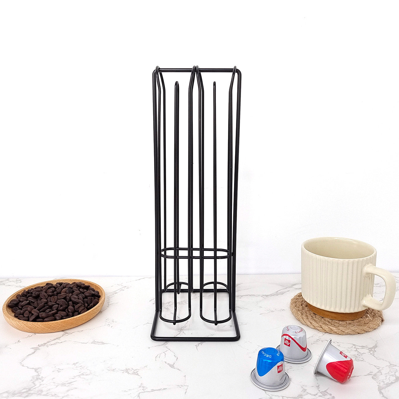 Metal Nespresso Coffee Capsule Rack Holder Coffee Capsule Storage Organizer, Holds 28 Capsule for Coffee Pod Display VL-0115