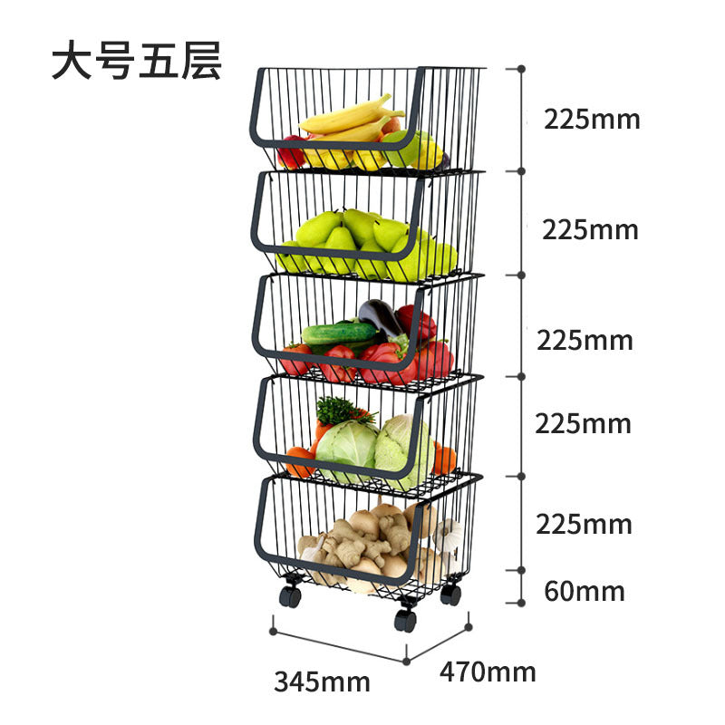 multifunctional kitchen storage rotatable shelf 3/4/5 layers vegetable or fruit storage rack Fruit Vegetable Storage Rack VL-0316