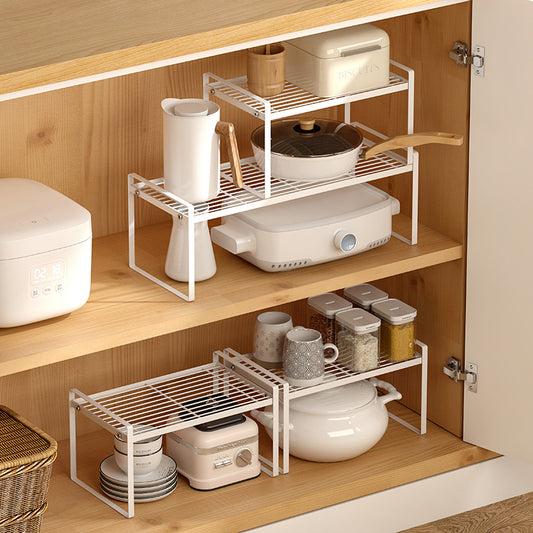 Kitchen Storage Holders Metal Shelf Stand Counter Organizer Rack For Cabinet Pantry Bathroom Cupboard VL-0265