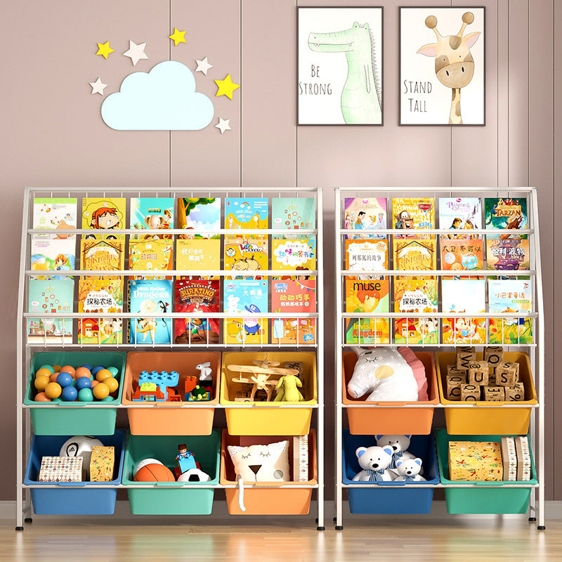 Multifunctional Kids' Cabinets Carbon Steel Children Storage Holders & Racks for Living Room Bedroom Include Colorful Boxes VL-0244