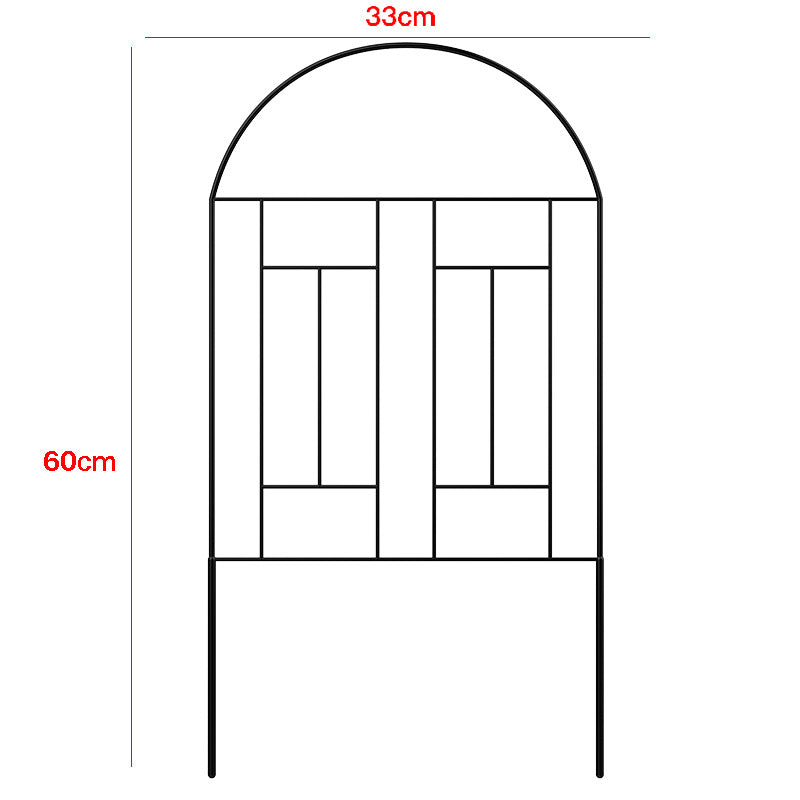 Iron Animal Barrier Fence Folding Outdoor Arch Fence Landscape Courtyard Lawn Decorative Garden Fence VL-0294