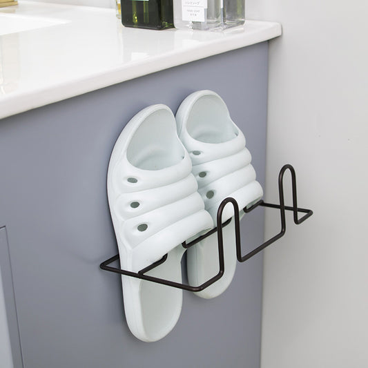 Slippers Rack Hanging Shoe Organizers Folding Holder Shoes Hanger Wall Mounted Shoe and Bathroom Towel Organizer Rack VL-0297