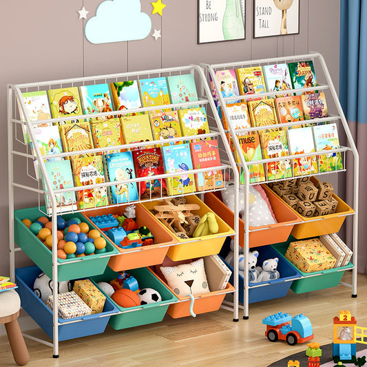 Multifunctional Kids' Cabinets Carbon Steel Children Storage Holders & Racks for Living Room Bedroom Include Colorful Boxes VL-0244