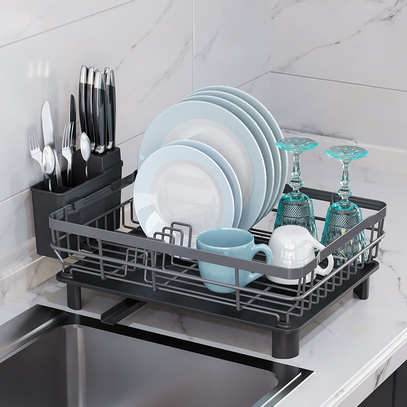 Multifunction Kitchen Dish Rack Drainer Dish Drying Rack Cutlery Storage Holder VL-0517