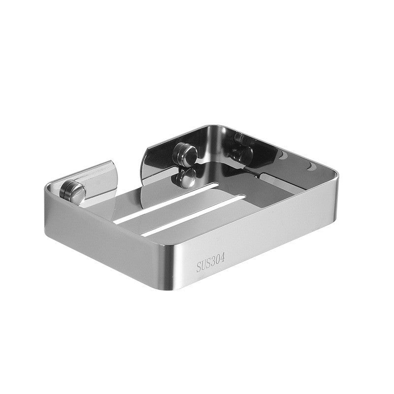 Square Soap Dish Holder Polished Stainless Steel Wall Mounted Shower Soap Saver Sponge Holder For Bathroom VL-0018