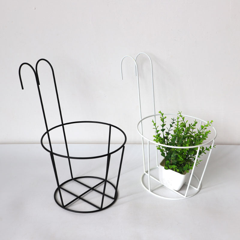 Plant rack indoor high quality cheap iron wall plant holder large black garden hanging basket VL-0473