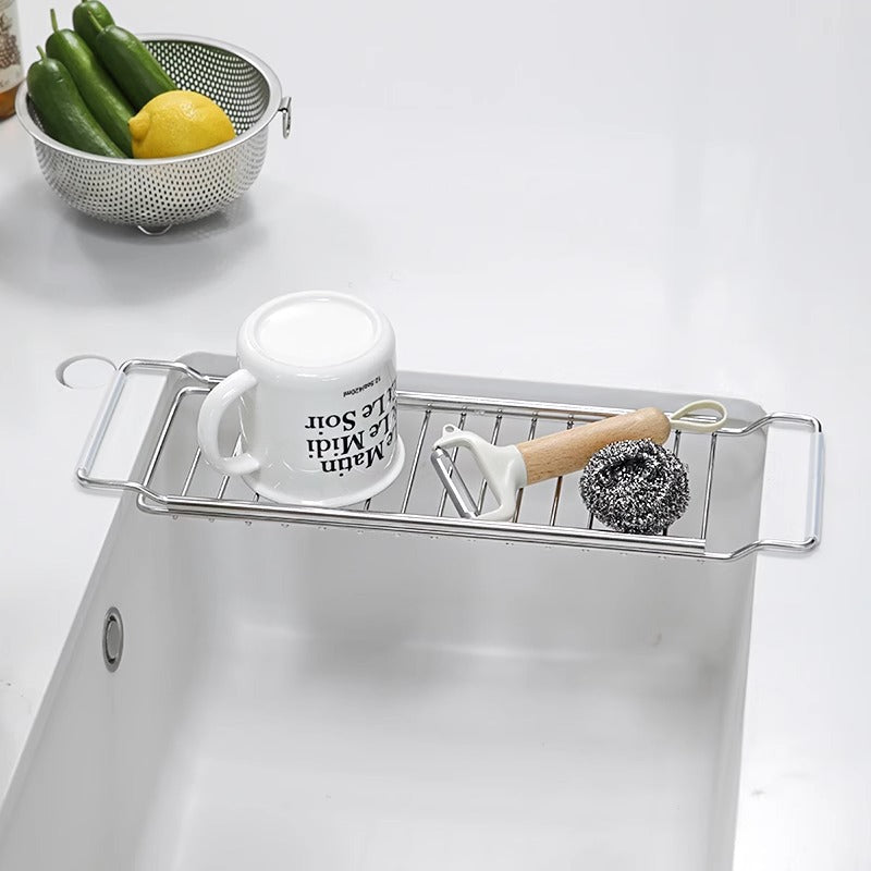 Stainless Steel Drainage Rack Sink Filter Rack Folding Dishwashing Basin Putting Dishes Chopsticks Dishes Rack Practical Washing VL-0248