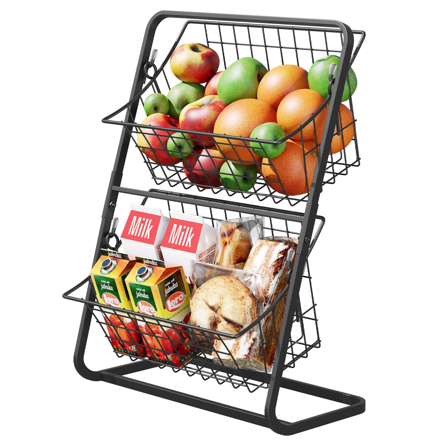 Kitchen Countertop Organizer Detachable Storage Rack Wire Mesh Holder Bowl Fruit Basket VL-0519