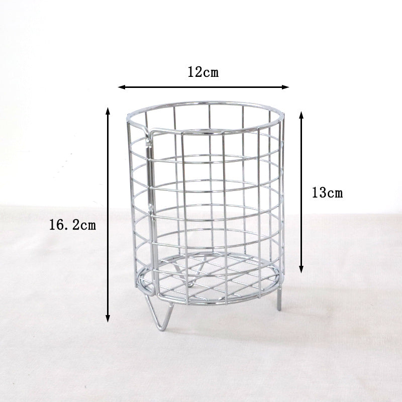 Wrought iron makeup brush desktop makeup organizer basket VL-0482