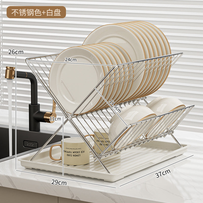 Wholesale Kitchen Sink Dish Drying Rack Metal Kitchen Organizer Stainless Steel Dish Drying Rack Sink Rack VL-0256