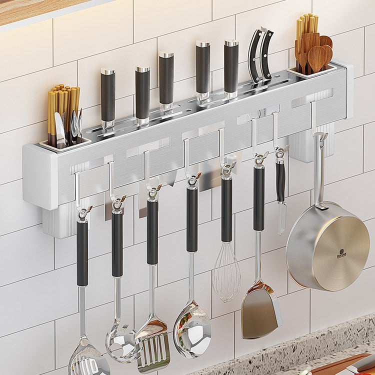 Stainless Steel Knife Holder Wall-mounted Punch-free Thickened Kitchen Knife Holder Organizer VL-0497