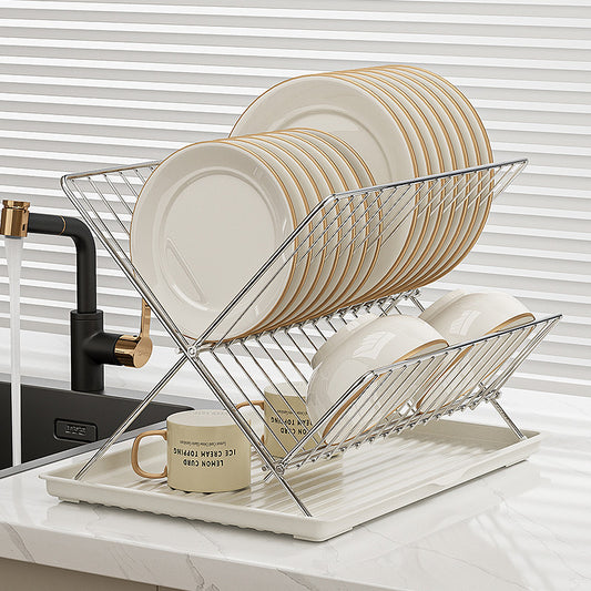 Wholesale Kitchen Sink Dish Drying Rack Metal Kitchen Organizer Stainless Steel Dish Drying Rack Sink Rack VL-0256