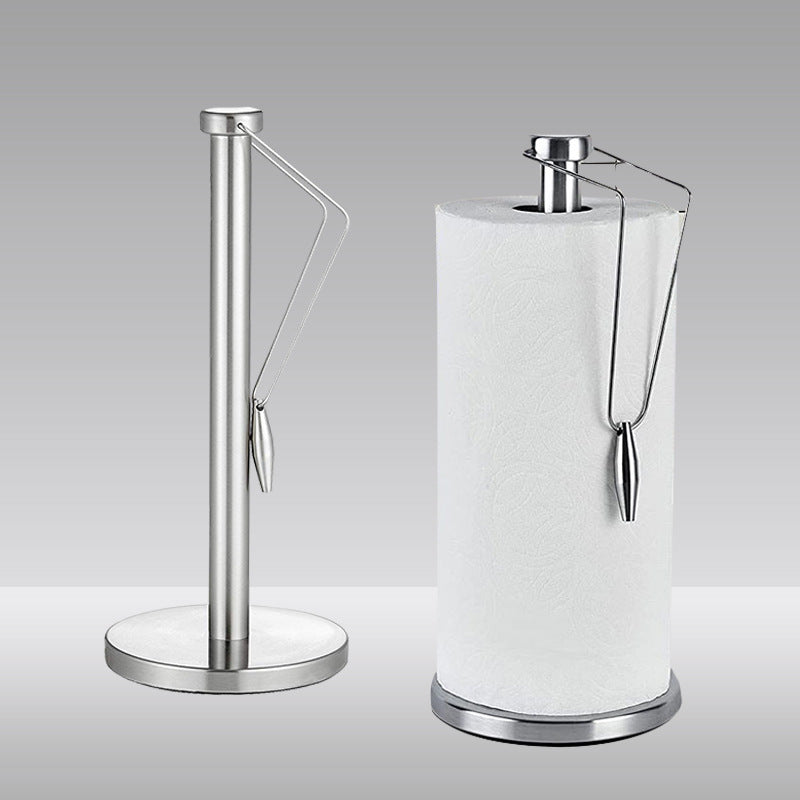 New Design Freestanding Silver Paper Towel Tissue Roll Holder Kitchen Paper Roll Towel Holder VL-0169