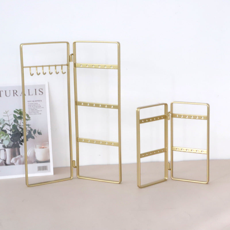 Gold Hollow Screen Jewelry Storage Display Stand Earrings Necklace Bracelet Jewelry Window Shooting Prop Stand Wholesale VL-0479